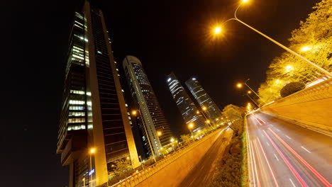 timelapse of the madrid financial district
