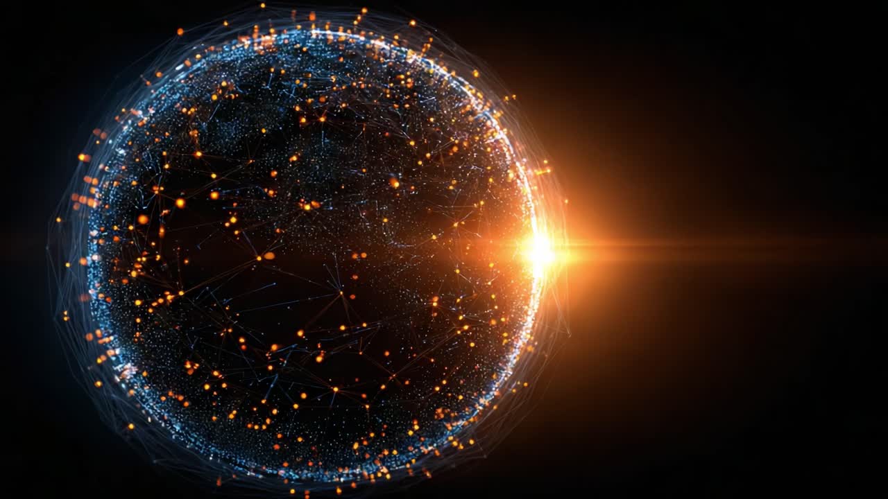 A Stunning Visual Representation of a Cosmic Sphere Illuminated by Radiant Light, Showcasing the Connection of Energy, Matter, and Space in a Vibrant Universe