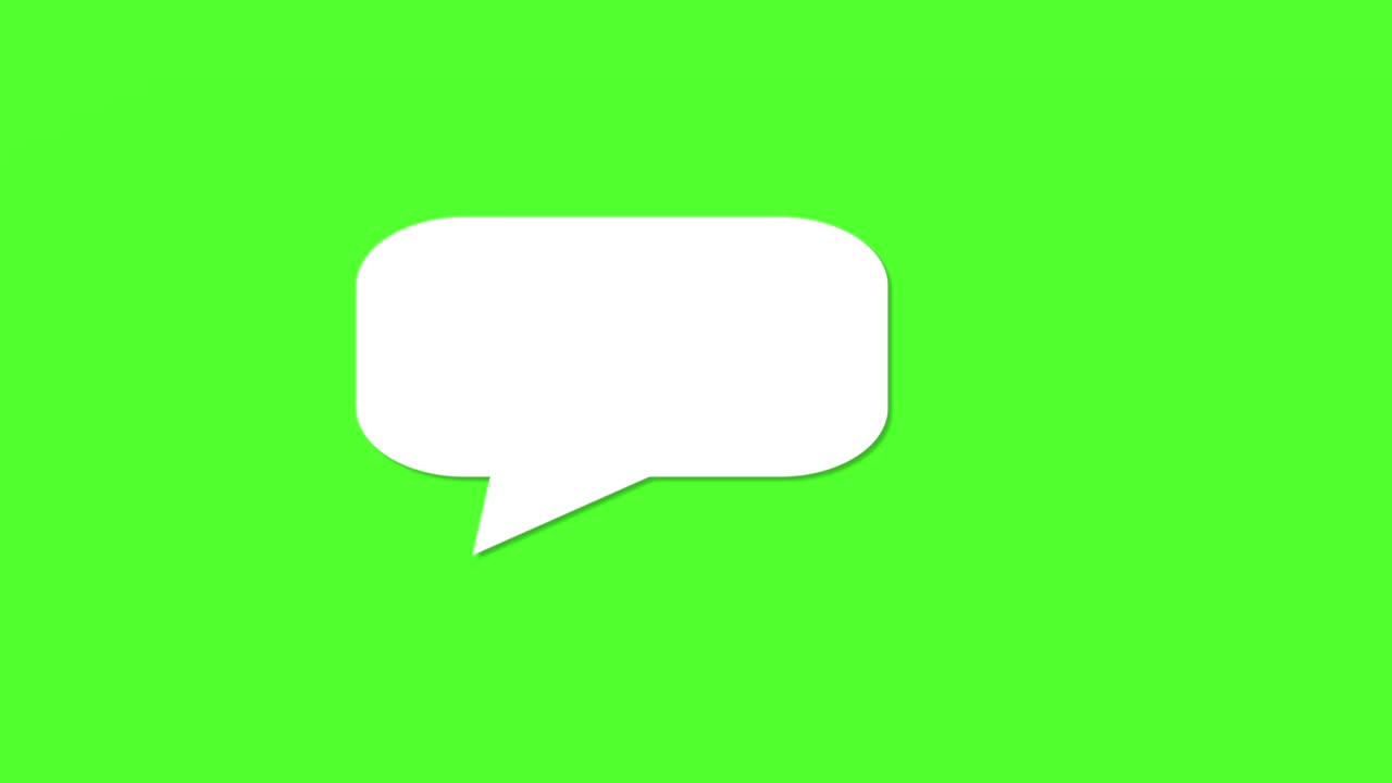 Blank speech or chat bubble with chroma key (green screen) for online talking