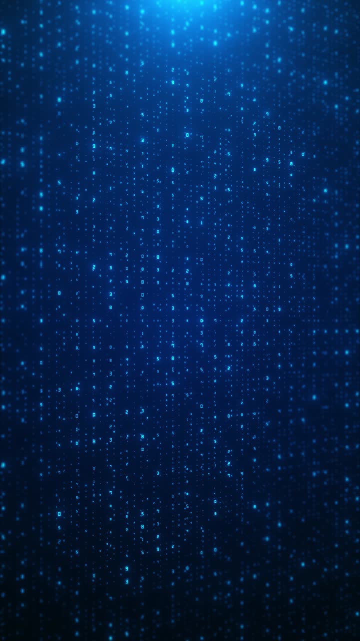 Abstract blue technology background concept animation of binary data and streaming code abstract