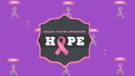 Animation-of-breast-cancer-awareness-text-over-pink-breast-cancer-ribbons