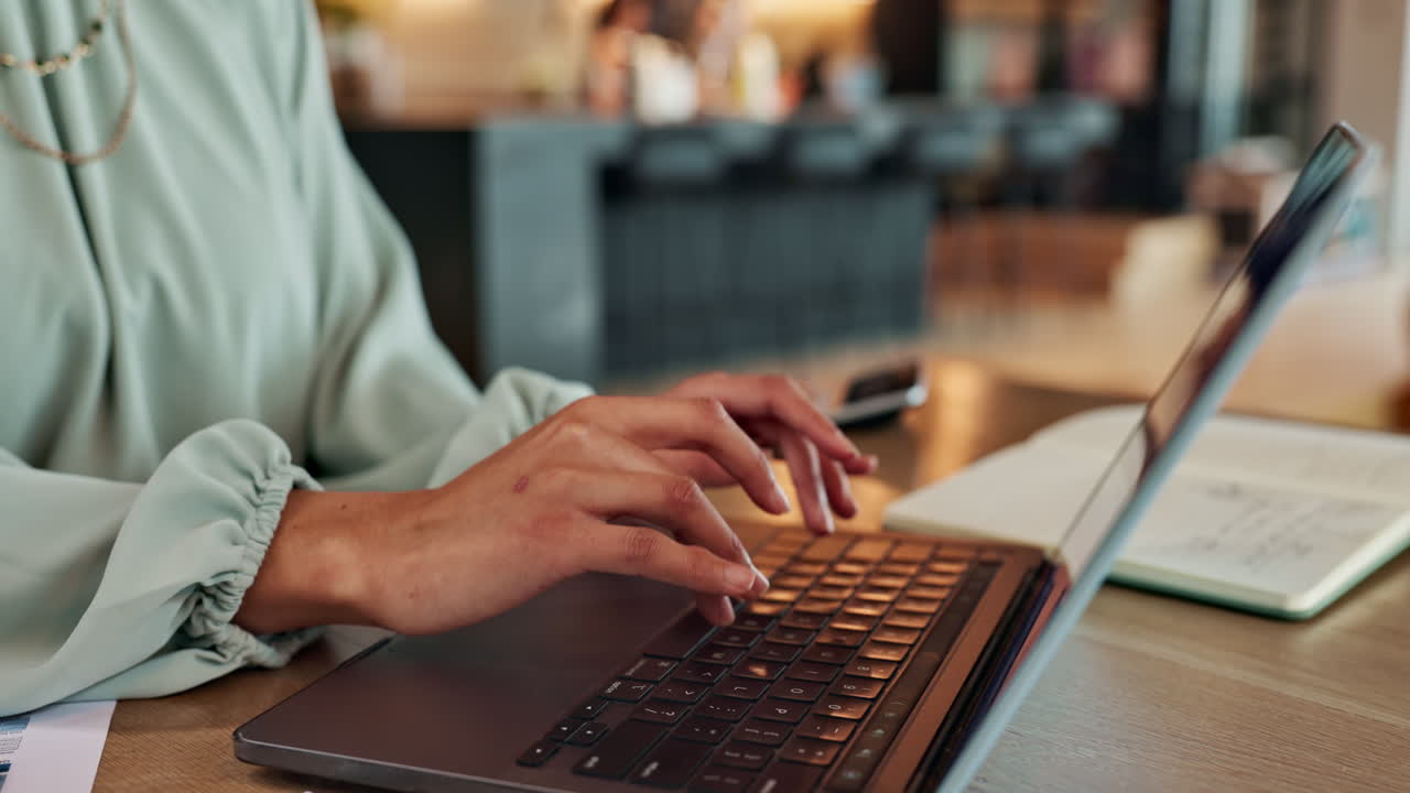 Woman working on laptop