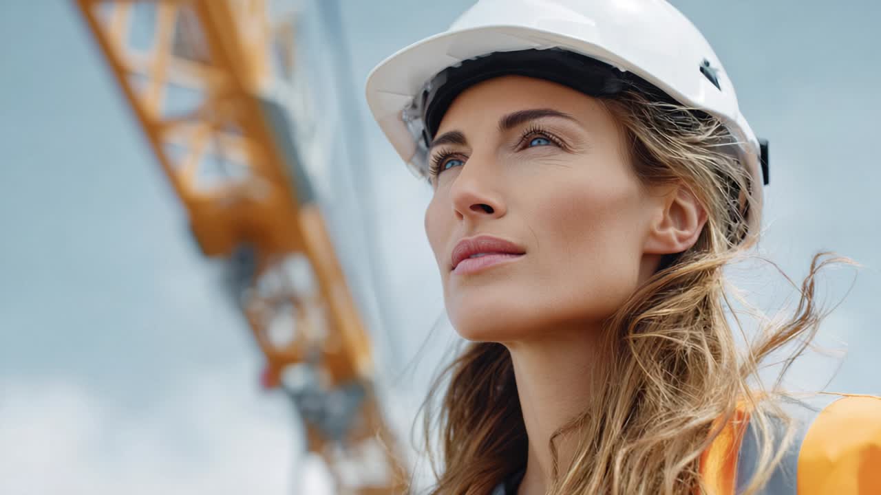 Female Construction Worker on Building Site