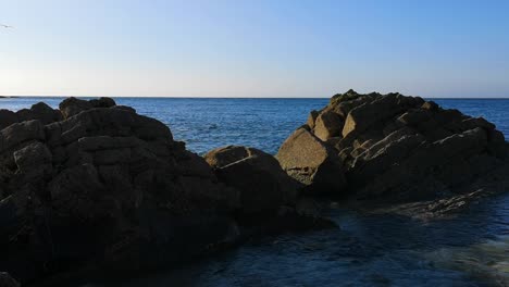 View-across-Cardigan-Bay-at-New-Quay,-Ceredigion,-Wales,-UK