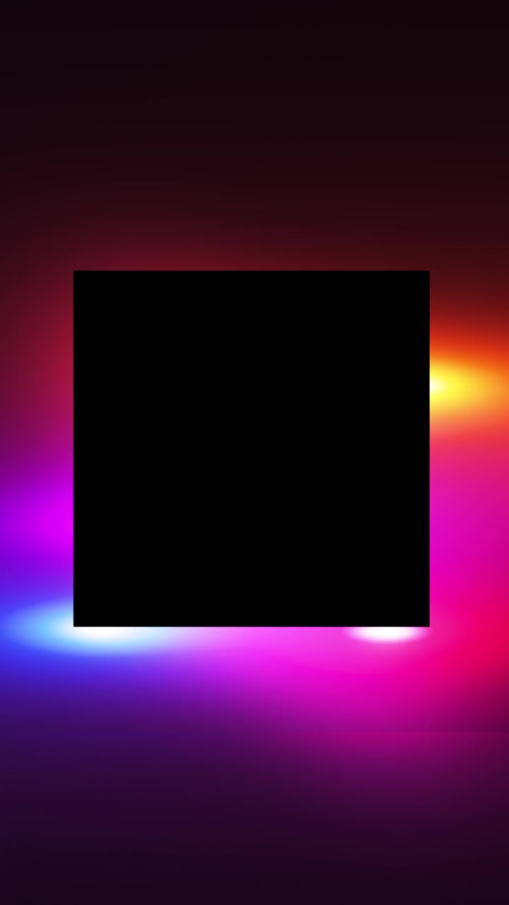 Neon square light template dark central copy space colorful gradient glow clean modern layout titles