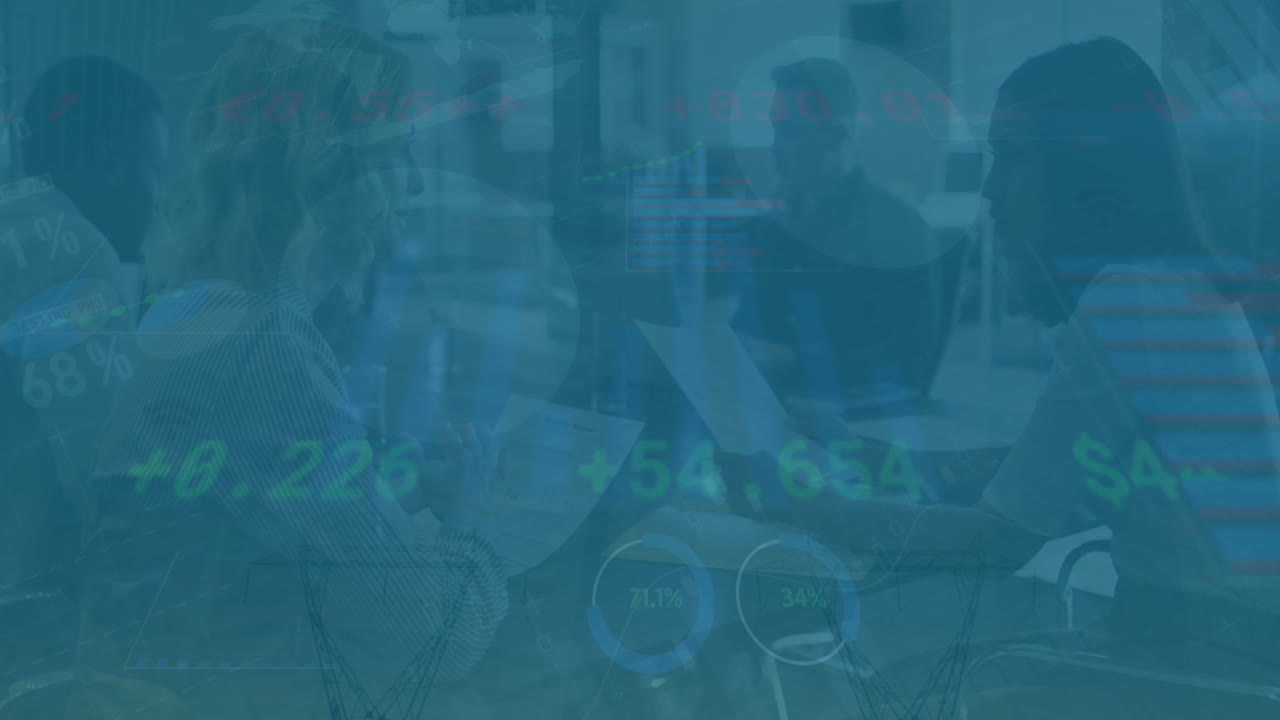 animación de las estadísticas y el procesamiento de datos sobre diversos empresarios