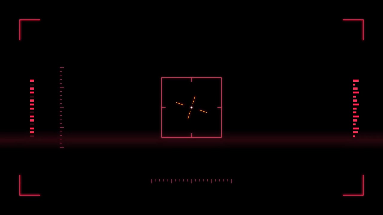 Digital Camera Viewfinder Interface Overlay with Red Reticle