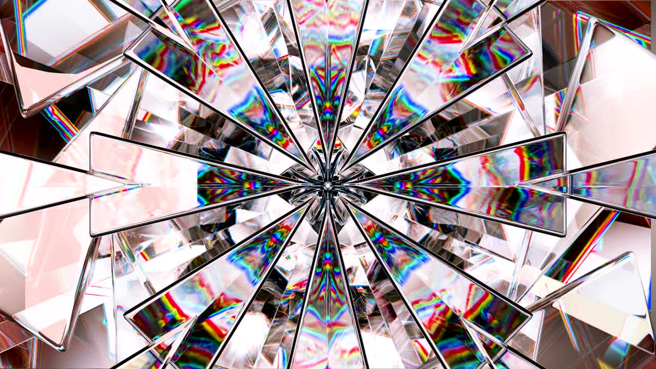 piedra preciosa brillante macro ciclo giratorio sin costuras caleidoscopio