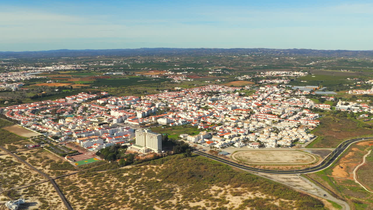 Altura, Algarve, Portogallo. Quartiere residenziale, vista aerea