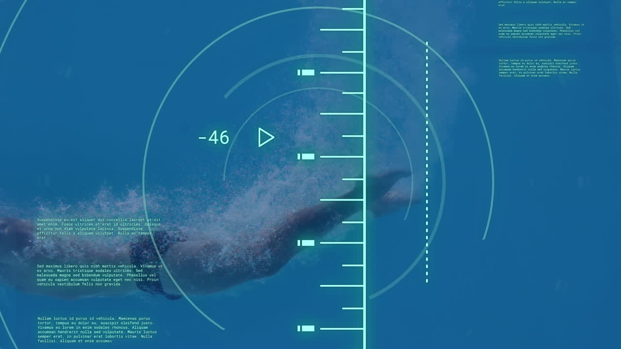 카우카시안 맨 다이빙 (caucasian man diving) 에 대한 스 스캔과 데이터 처리의 애니메이션