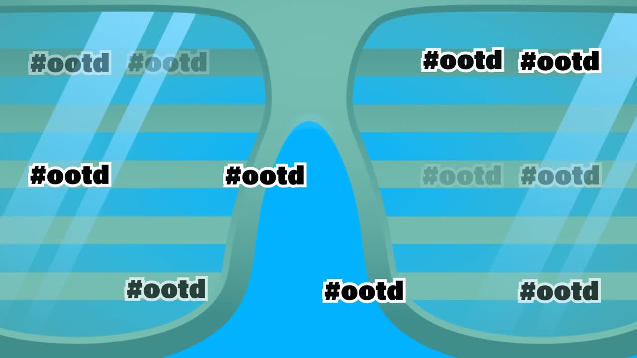 회색 배경에 선글라스 위에 ootd 텍스트의 애니메이션