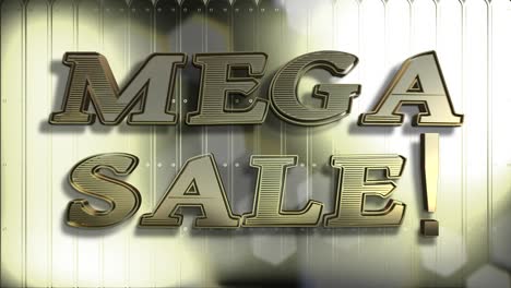 mega sale gold 3d text looping animation