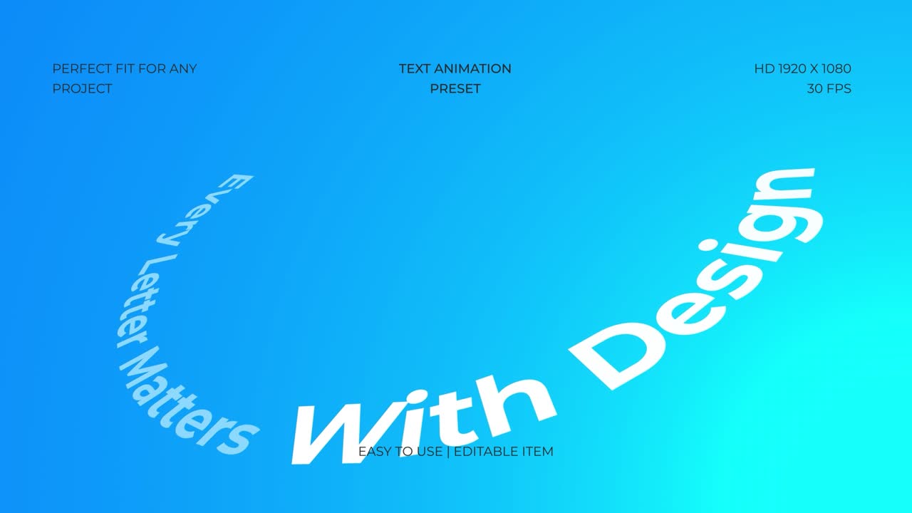 Dynamic Text Animation and Motion Graphics Display