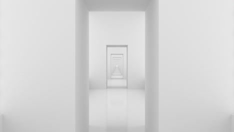 futuristic empty white corridor with bright light