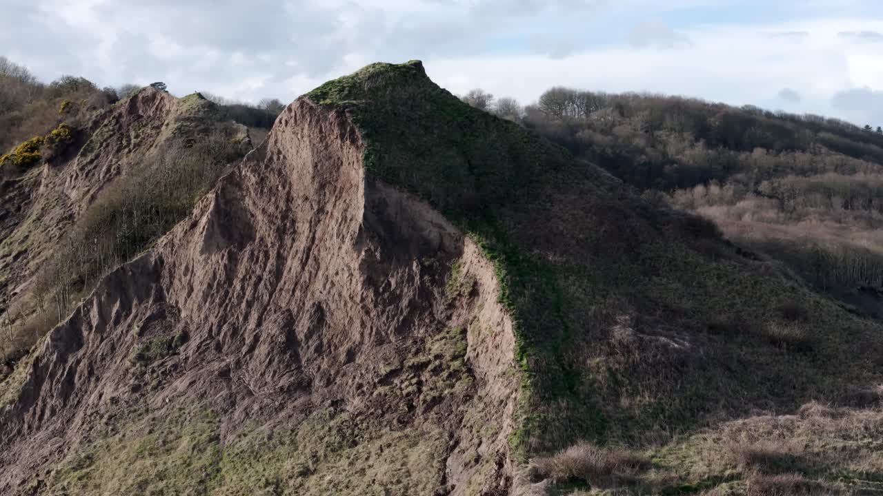 imágenes aéreas de la costa de erosion, la costa de north yorkshire, la bahía de cayton