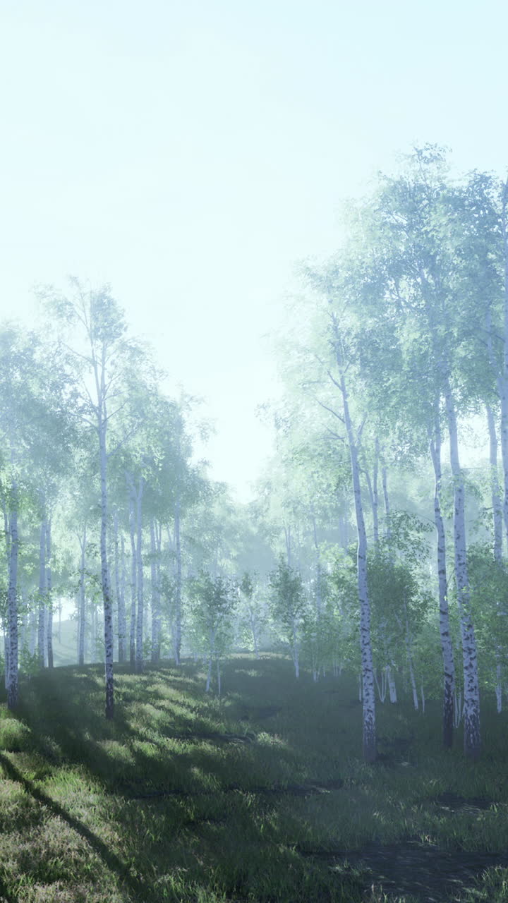 버드 숲 에서 안개 가 가득 한 아침