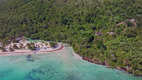 Turquoise-river-in-Las-Galeras,-Samana,-Dominican-Republic