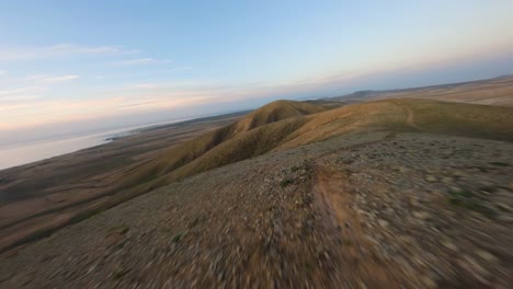 Fuerteventura-Fpv-Berggrat-Antenne-Goldene-Stunde-Slowmotion-50fps