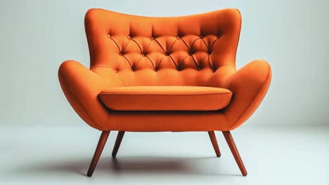 stylish orange tufted armchair