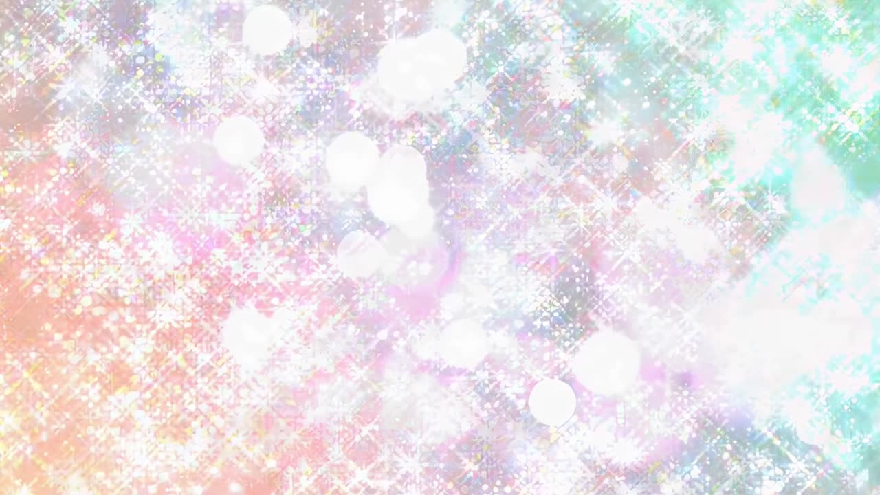 上から見た、夢のようなカラフルなボケ効果のビデオ背景。柔らかく輝く質感を持つ