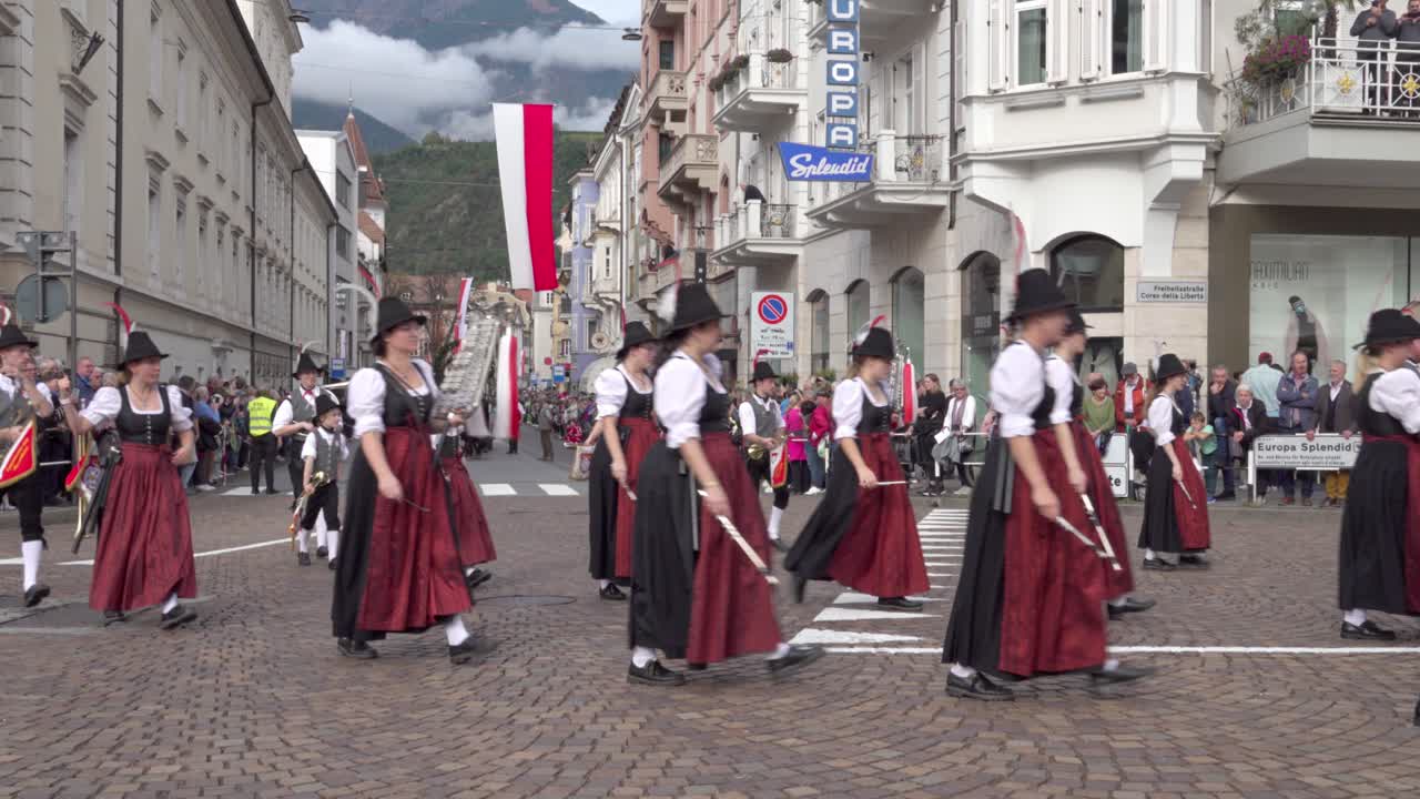 Brass band Rosenheim at the annual grape festival, Meran - Merano, South Tyrol, Italy (part 2 of 2)