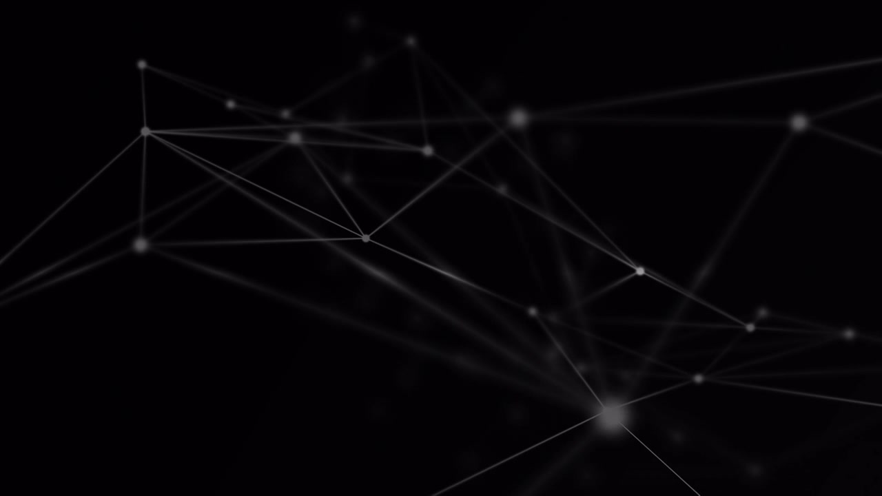 Digital animation of network of connections floating against black background