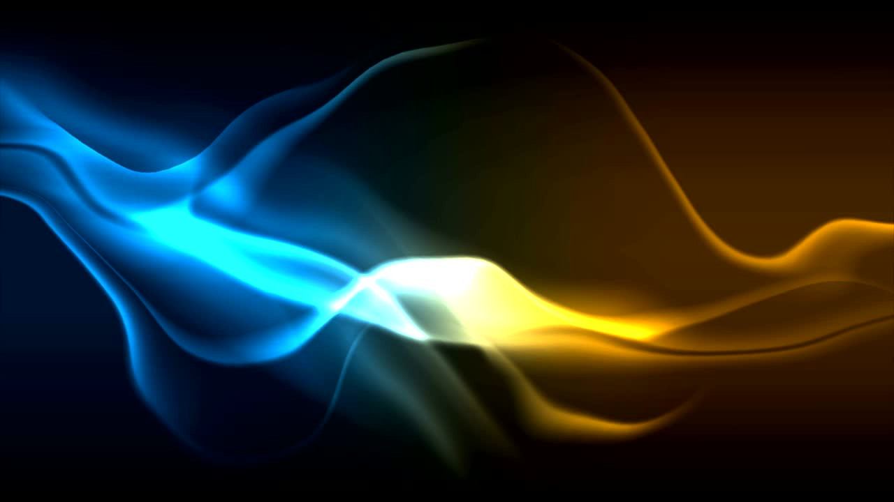 Liquid glowing neon waves abstract video animation