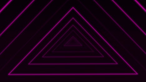 bucle de fondo abstracto con luz de neón triángulo