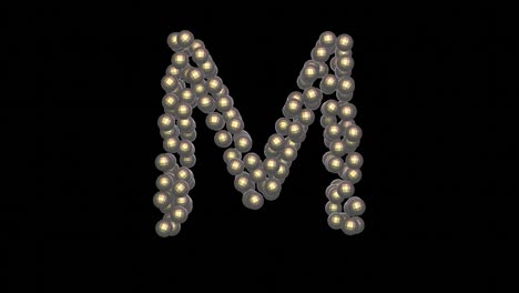 disco ball themed font  letter m