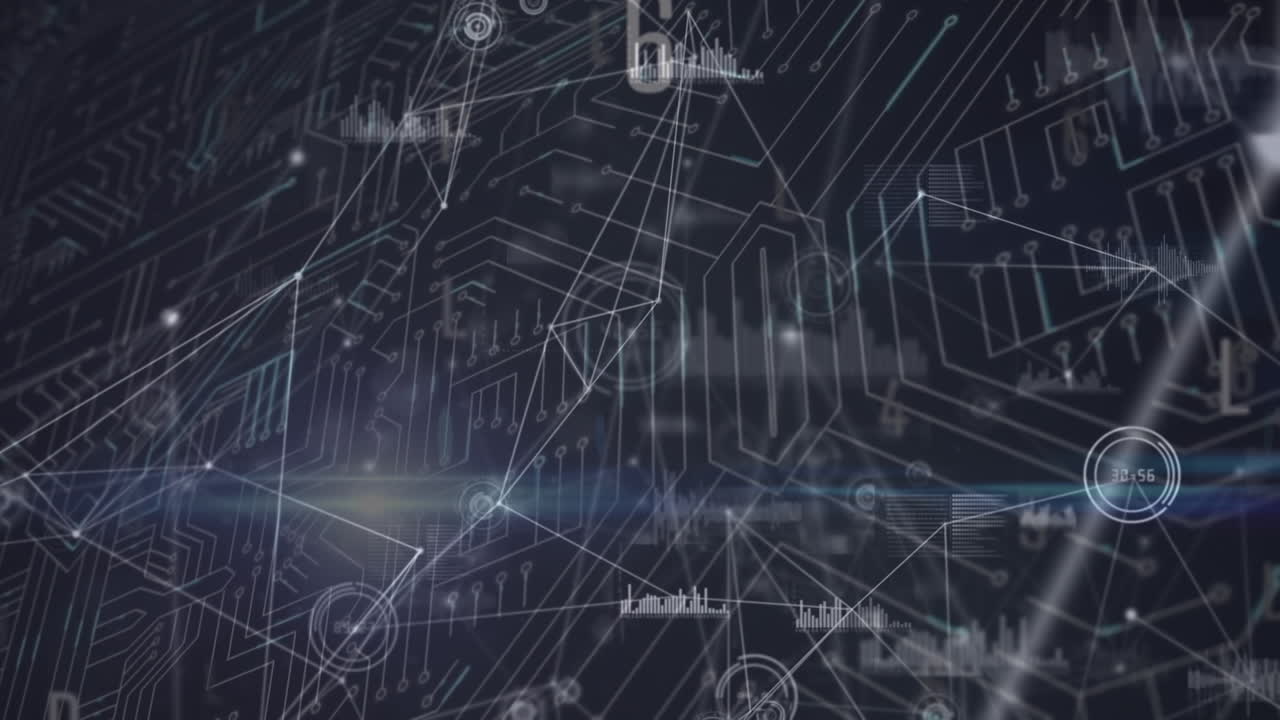 검은색 배경에 데이터 처리의 애니메이션