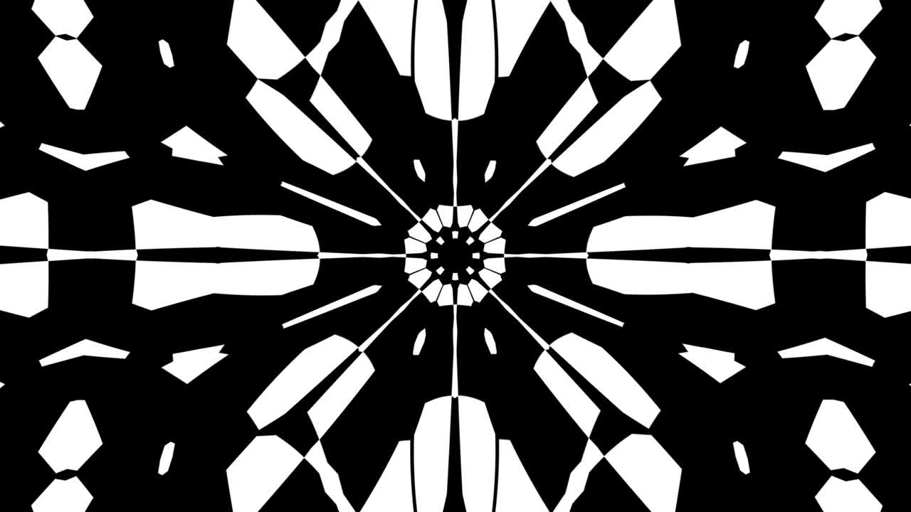 Black and White Kaleidoscope Animation