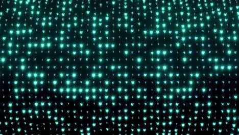 teal heart pattern light display