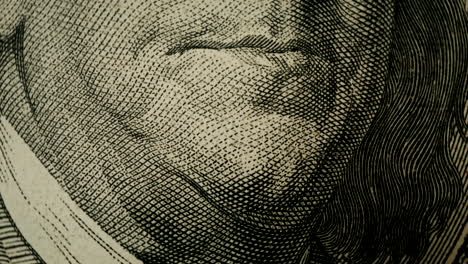 close-up of a dollar bill portrait detail