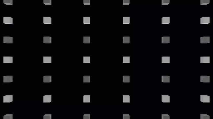 Animation of squares moving on black background