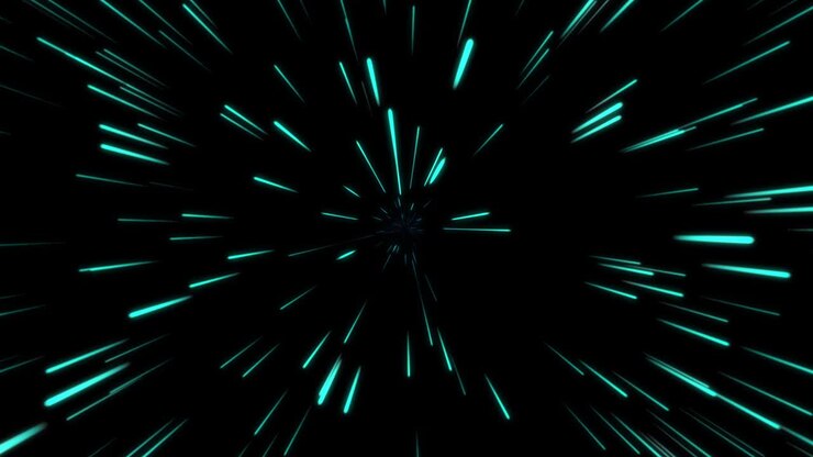 Abstract 3d moving high tech lines. Dynamic animation of seamless loop. Concept for space time travel, warp speed, future transportation