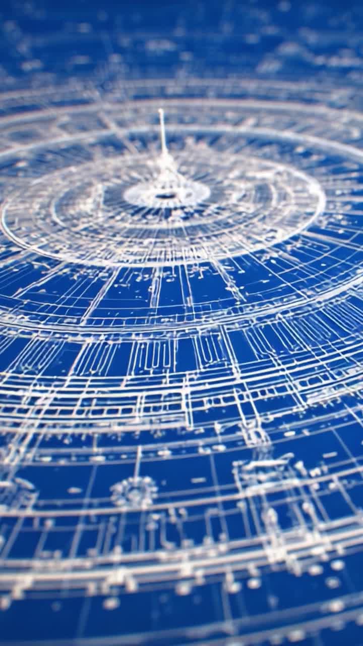 Un affascinante viaggio visivo attraverso complessi schemi orbitali: esplorare le complessità della meccanica universale e dei progetti matematici su uno splendido sfondo blu