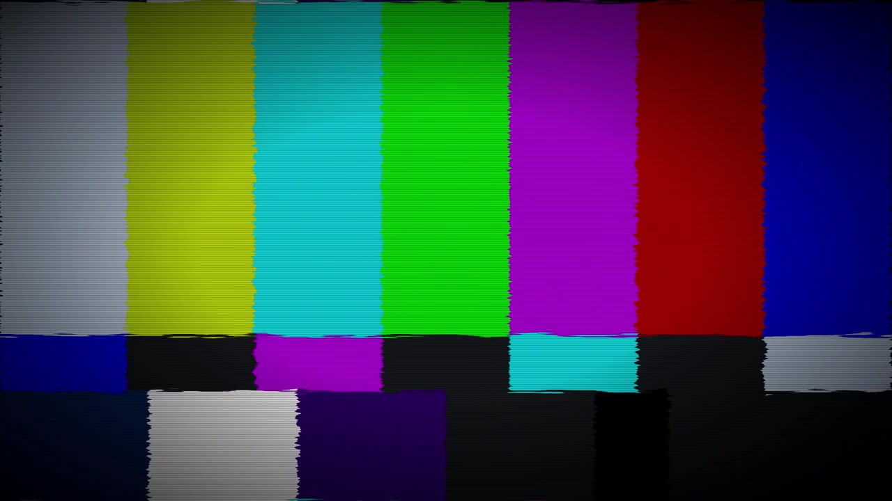 Television Test Pattern with Glitch and Signal Interference