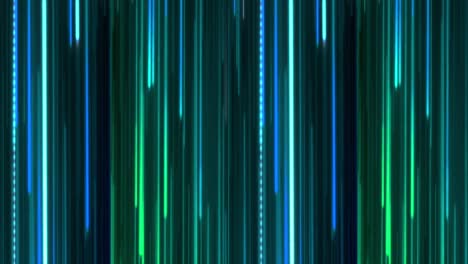 animación de senderos de luz de neón verde y azul sobre un fondo negro.