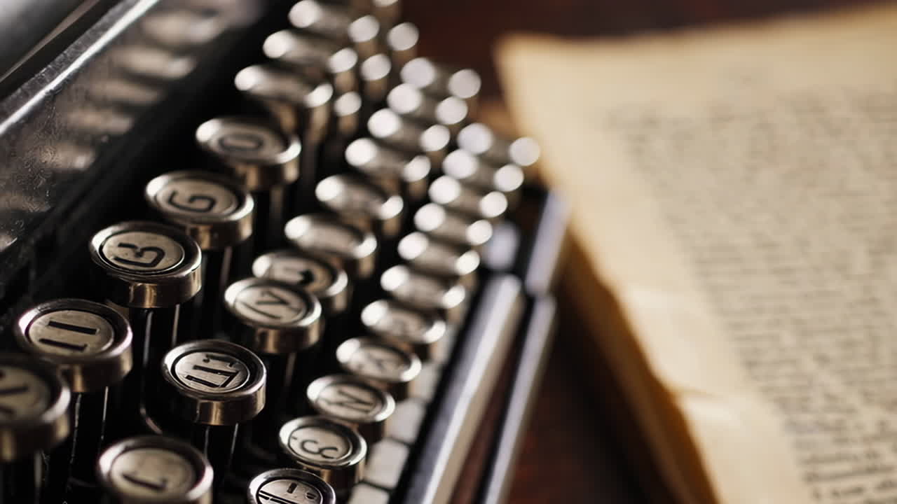 Vintage Typewriter and Book