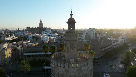 dodecagonal tower torre del oro, a military watchtower in the city of seville in spain