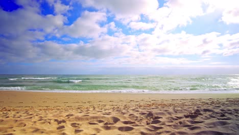 empty beach time lapse on a cloudy day