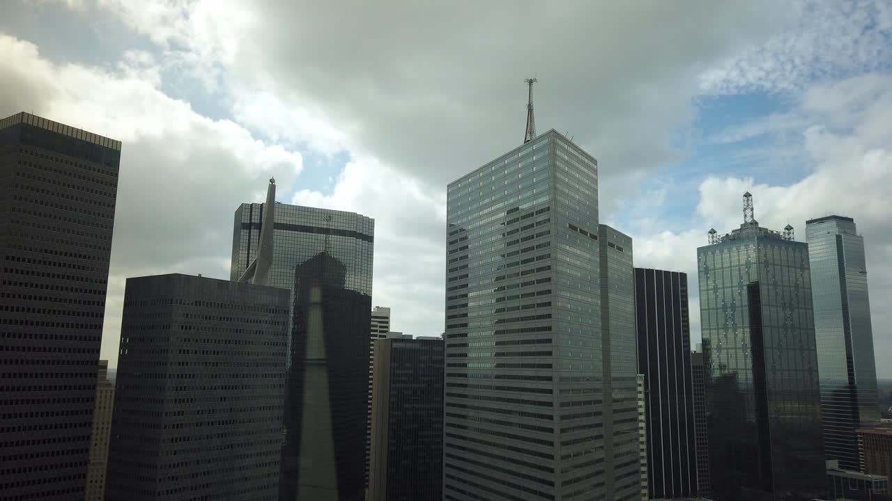 Time Lapse of Clouds Passing By Quickly over Downtown Dallas, Texas