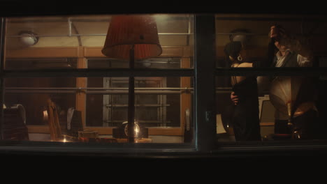 Romantic Night Train Scene