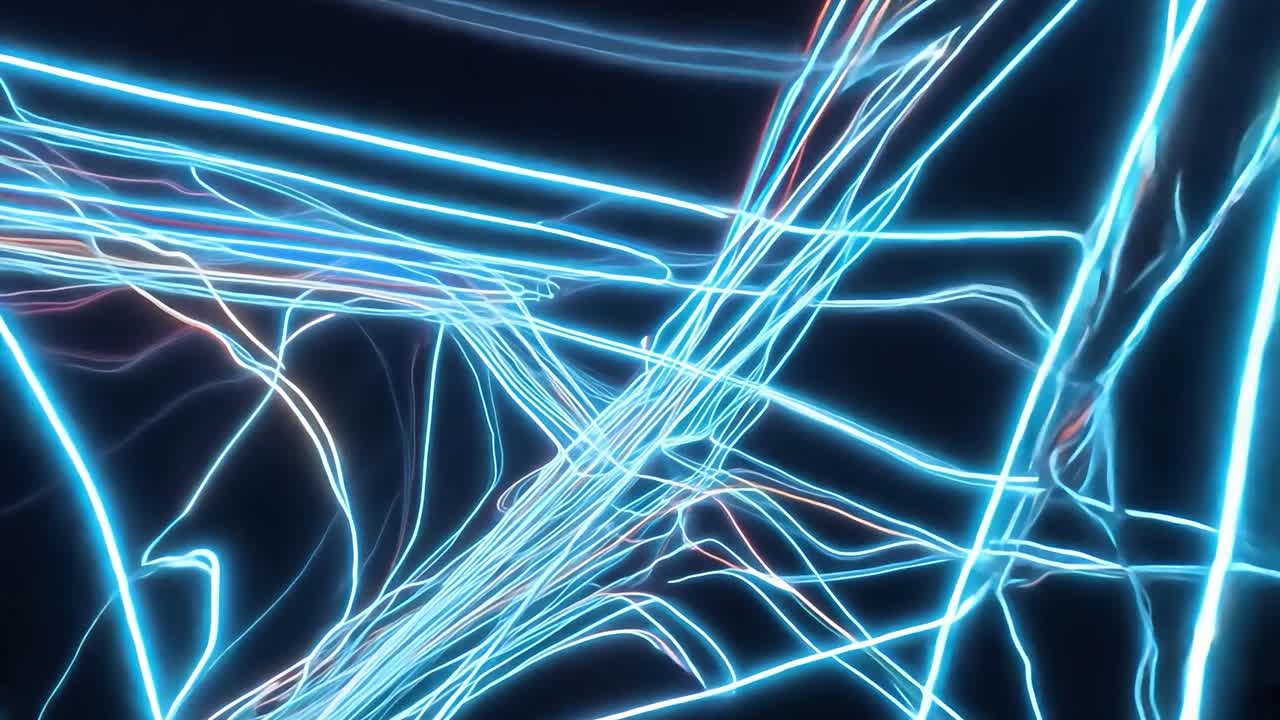 Abstract Blue and Neon Lines
