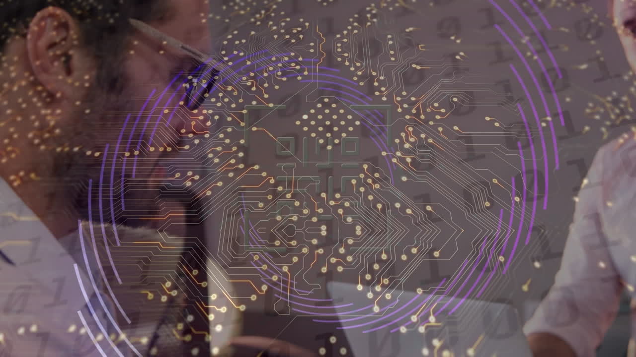 animación de la red de conexiones entre diversas personas de negocios en la oficina