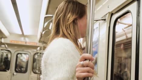 woman on a subway