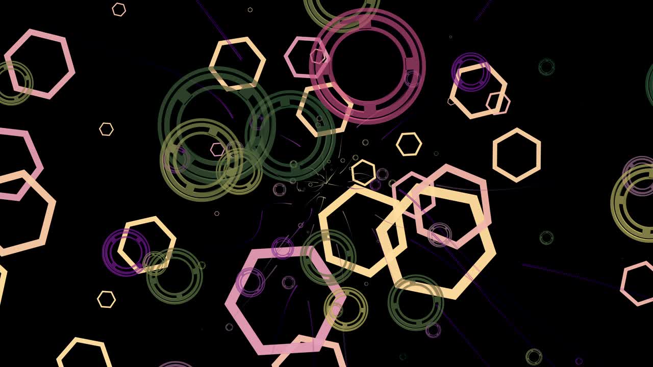 polígonos abstractos y círculos en negro