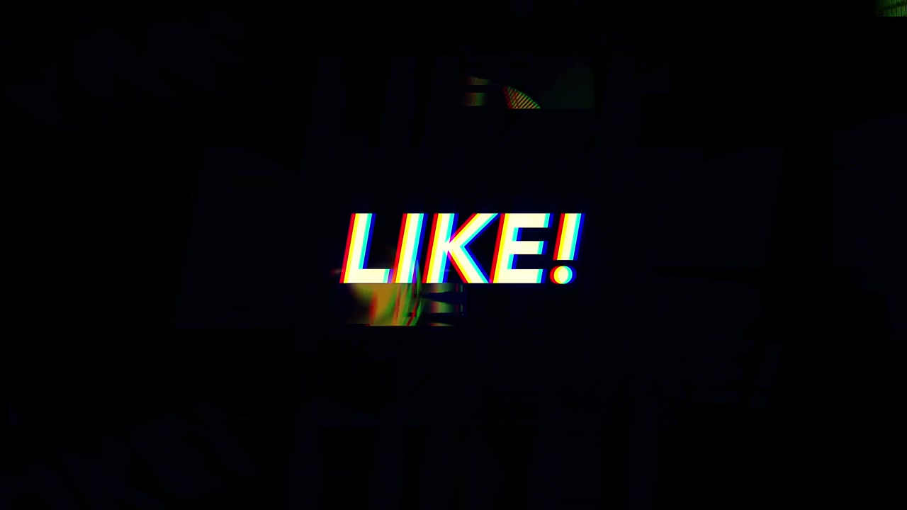 Glitch Effect Text Animation With Like Button Concept