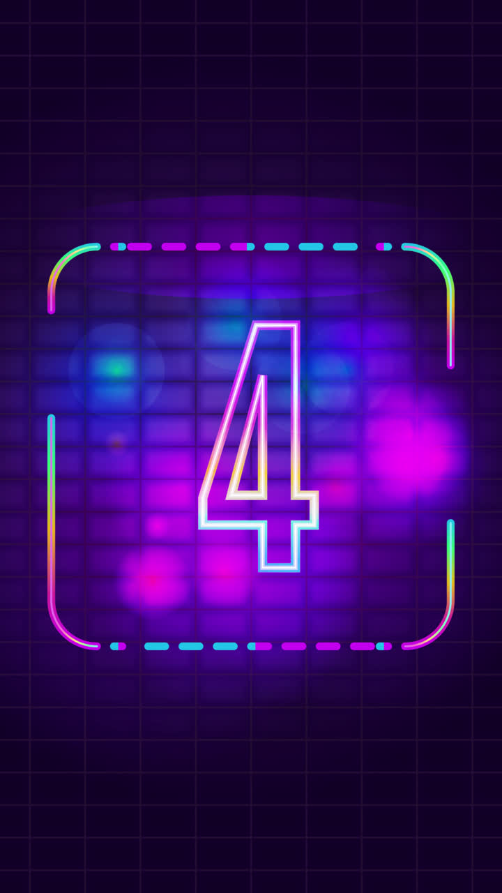 Neon Numbers 7 and 4