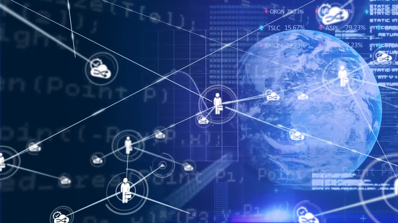 Animation of network of connections over globe